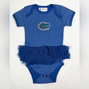 NWT TWO FEET AHEAD Baby Girl's UF‎ Florida Gators Tutu Creeper Onesie Size 12M